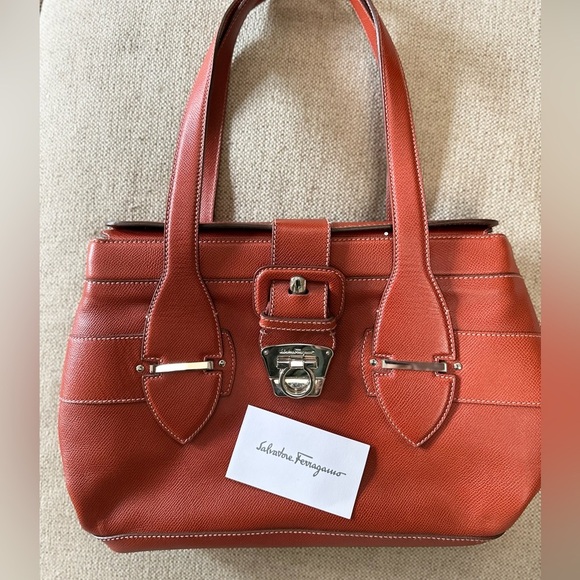 Salvatore Ferragamo Handbags - Salvatore Ferragamo Burnt Orange Shoulder Bag